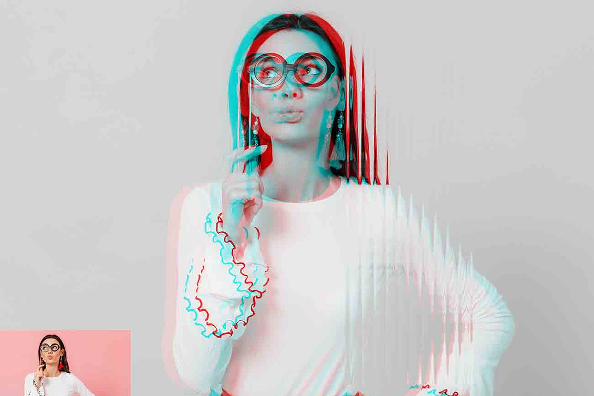 3D Glitch Distortion Ps Action, an Action Add-On by Studio Retouch (Photo 2 of 10)