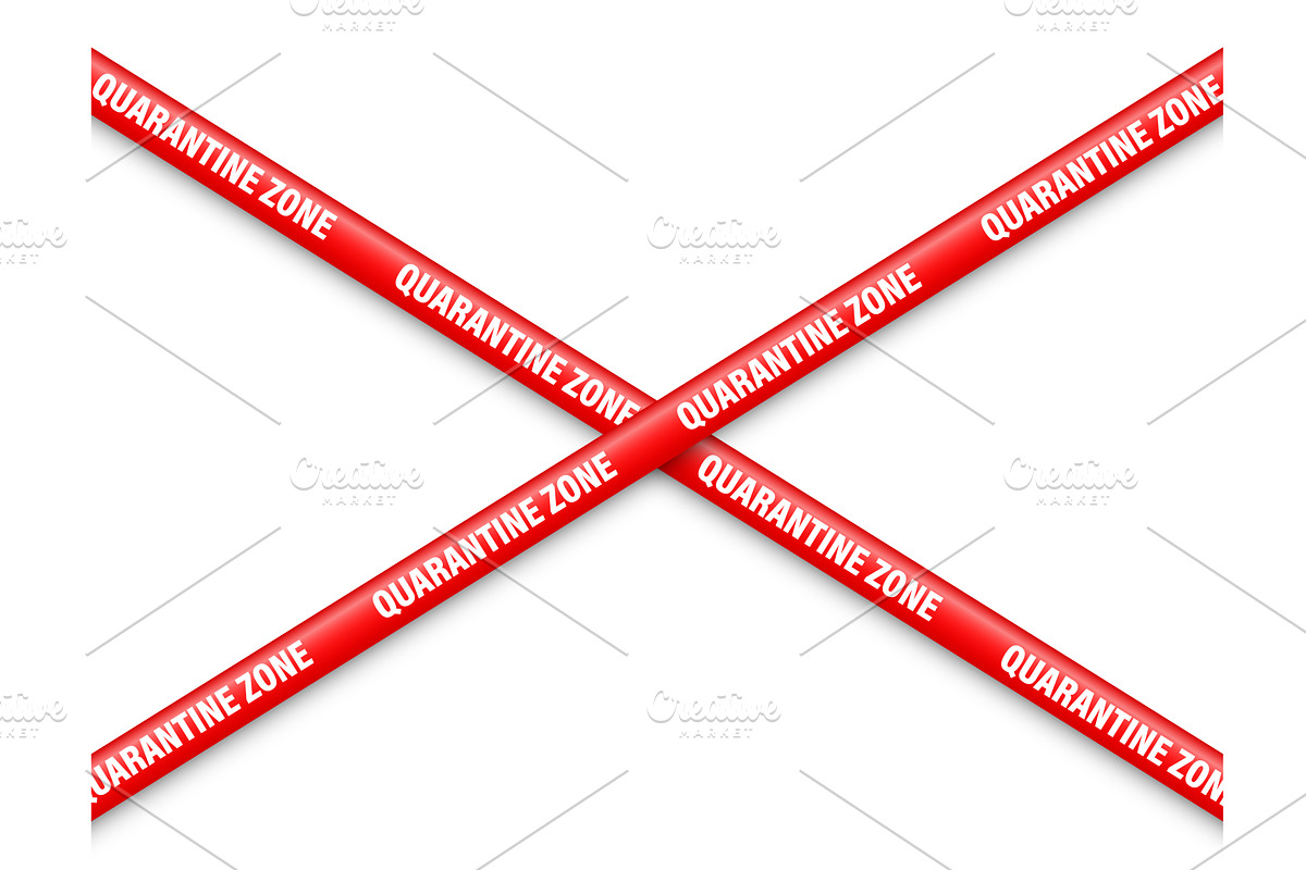 Quarantine zone warning tape. Novel, an Object Illustration by 32pixels