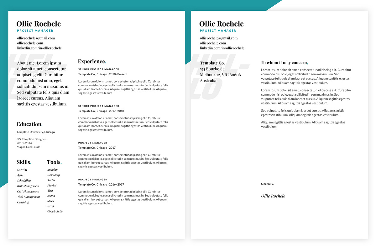 Ollie - Resume and Cover Letter, a Resume Template by Sleeper Labs (Photo 2 of 5)