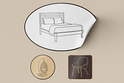Furniture doodle illustrations set, an Outline Icon by Gulnarart (Thumbnail 7 of 8)