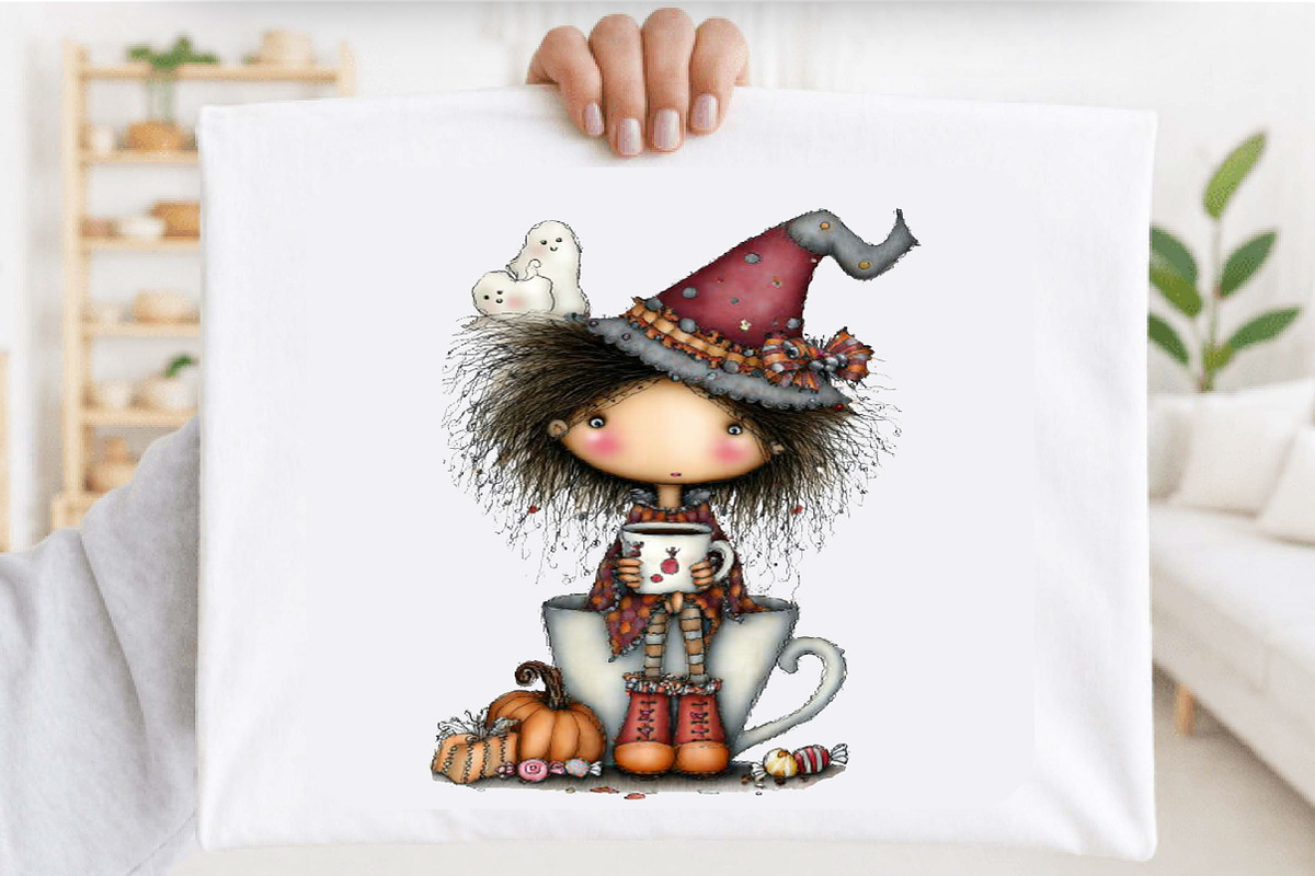 Whimsical Halloween Coffee Girl, a Person Illustration by SVGArt (Photo 5 of 5)