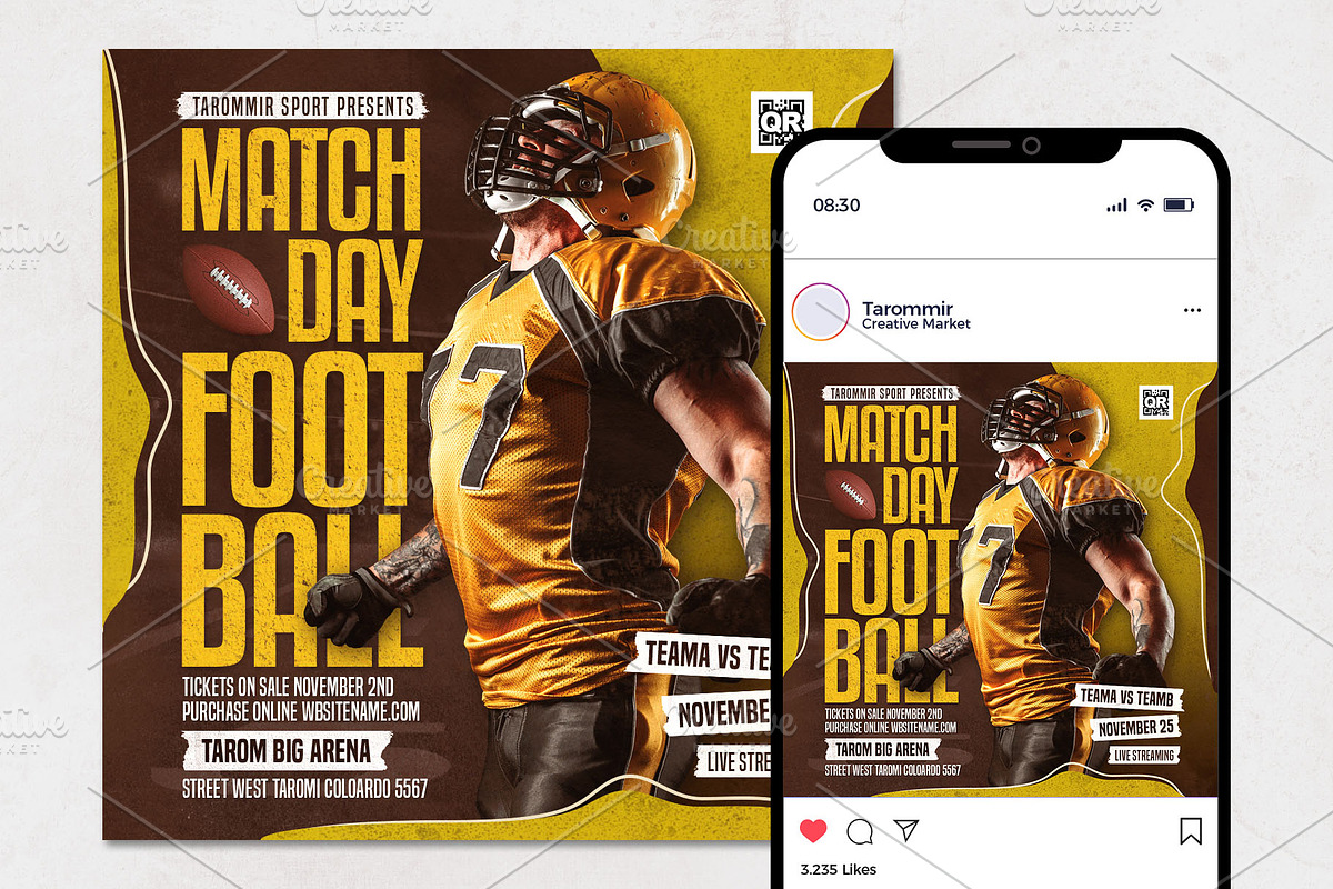 Football Flyer Template, a Flyer Template by Tarommir (Photo 2 of 3)