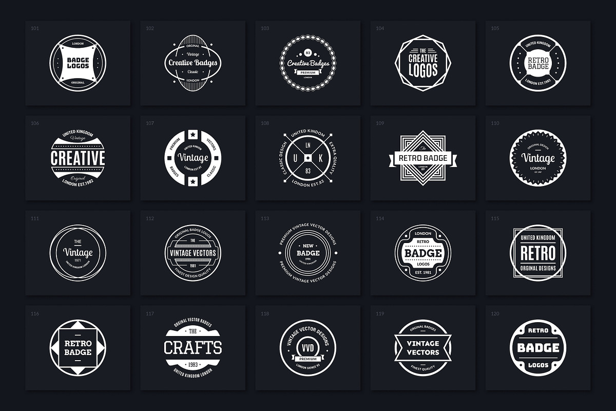 200 Retro Badges, a Branding & Logo Template by Amito Vectors (Photo 7 of 11)