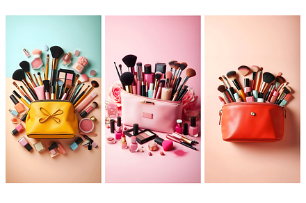 Cosmetic Bag with Beauty Essentials