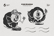 Multi App Retro Halftone Brushes, a Brush Add-On by brushapes.com (Thumbnail 10 of 12)