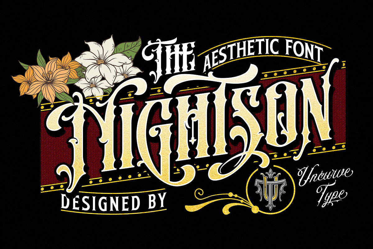 Nightson, a Blackletter Font by uncurve (Photo 1 of 9)