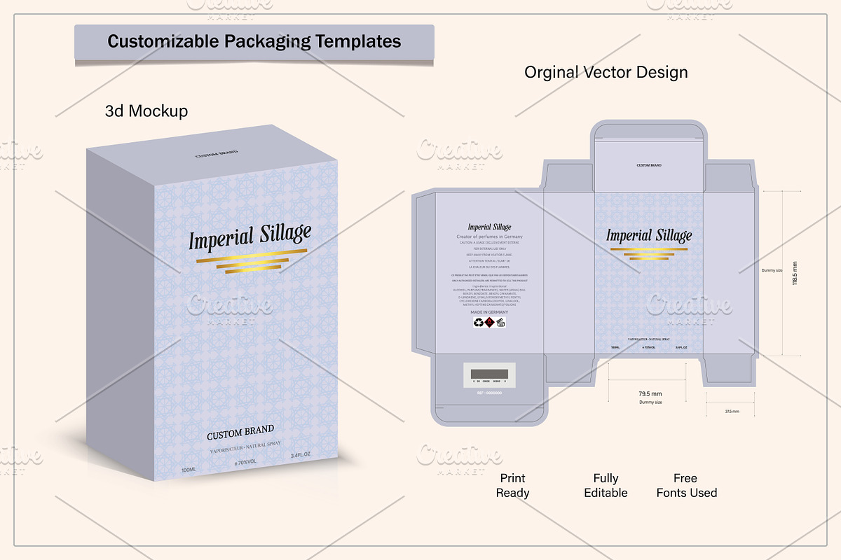 Perfume Packaging Box Design die cut, a Graphic by sumonuix (Photo 4 of 4)
