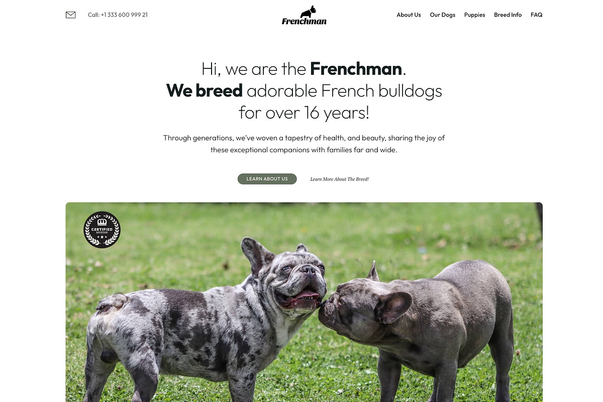 Frenchman - WP dog breeder kit, a Templates & Theme by Oooh Boi (Photo 1 of 12)