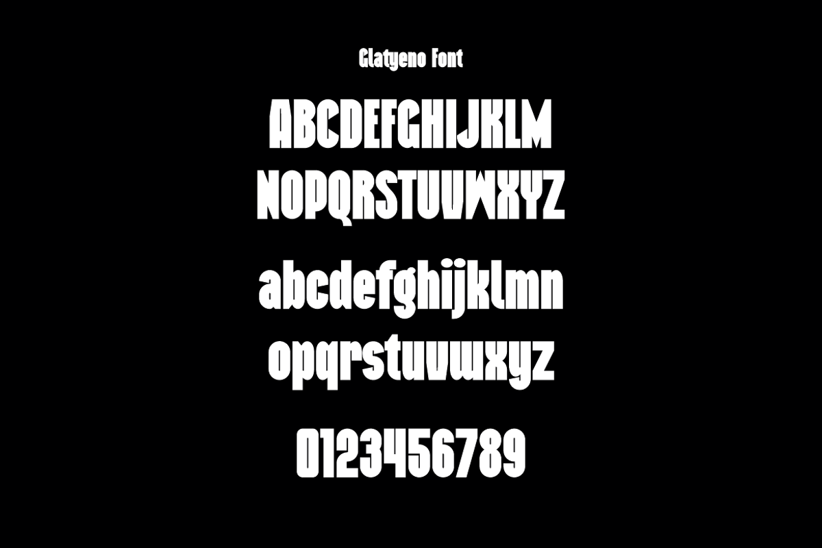 Glatyeno - Bold Sports Font, a Sans Serif Font by Iqsiart Studio (Photo 12 of 15)