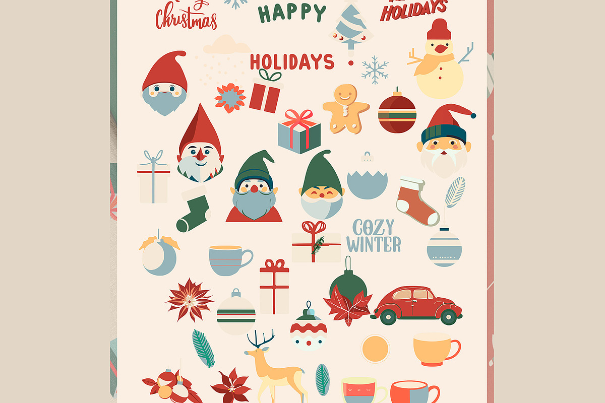 Retro Christmas Graphics Collection, an Object Graphic by NatalieArtsDenysenko (Photo 6 of 15)