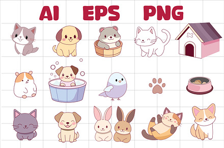 cute pets stickers premium quality