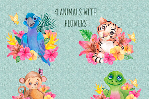 It's A Jungle. Watercolor Clipart