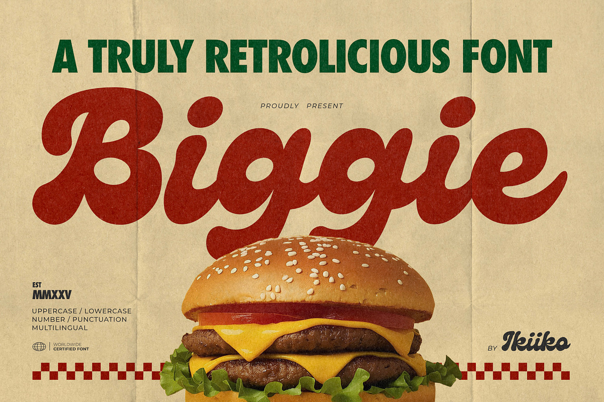 Biggie - Retrolicious Font, a Script Font by ikiiko (Photo 1 of 7)
