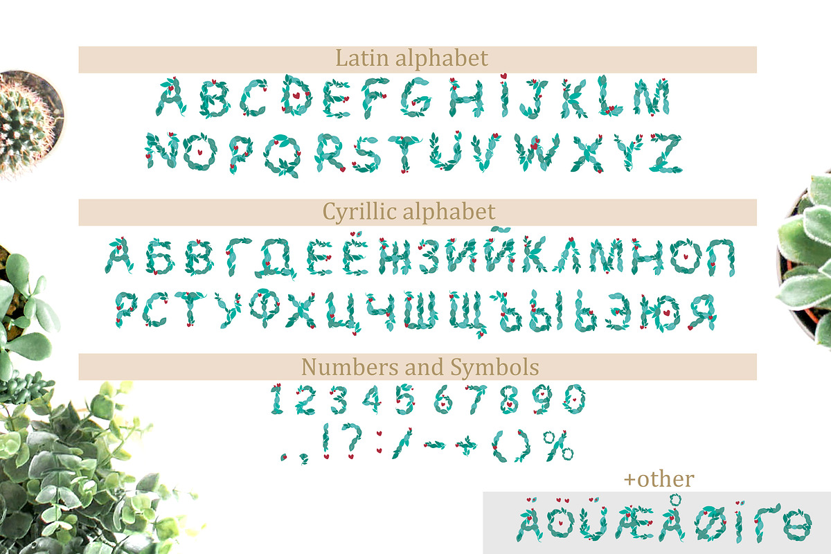 Natural Font - Vector alphabet, a Symbol Font by Fli Store (Photo 2 of 8)