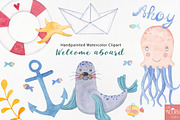 Welcome aboard watercolor graphics, a Graphic by LittleAcornGraphics (Thumbnail 2 of 11)