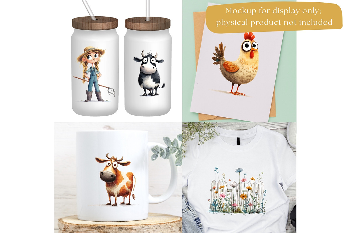 Quirky Farmhouse Clipart Bundle, an Animal Illustration by Nicole Branger Art (Photo 12 of 20)