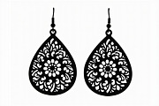 Leaf Earring Silhouette Bundle, a Pattern Graphic by jahid234 (Thumbnail 8 of 13)