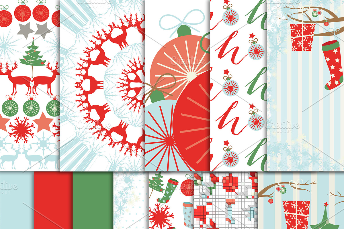 Christmas Digital Paper Pack preview 2