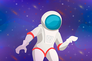 Cute Cosmonaut Cartoon Character