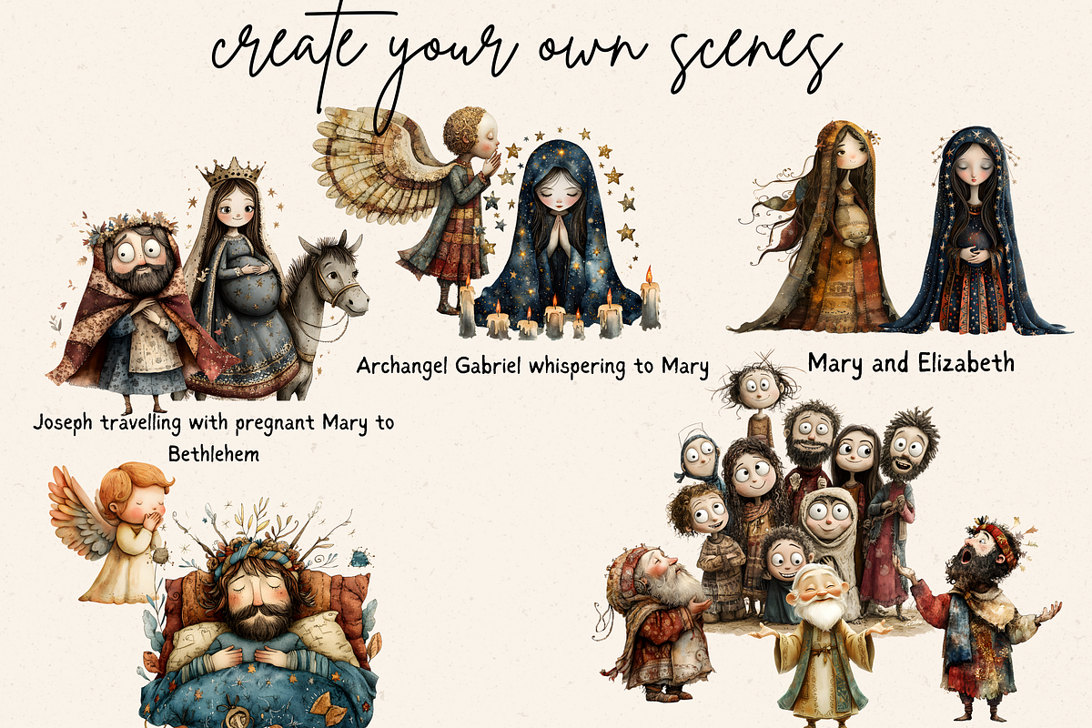 BIBLICAL ADVENT STORY MEGA CLIPART, a Person Illustration by Daring Digies (Photo 9 of 10)