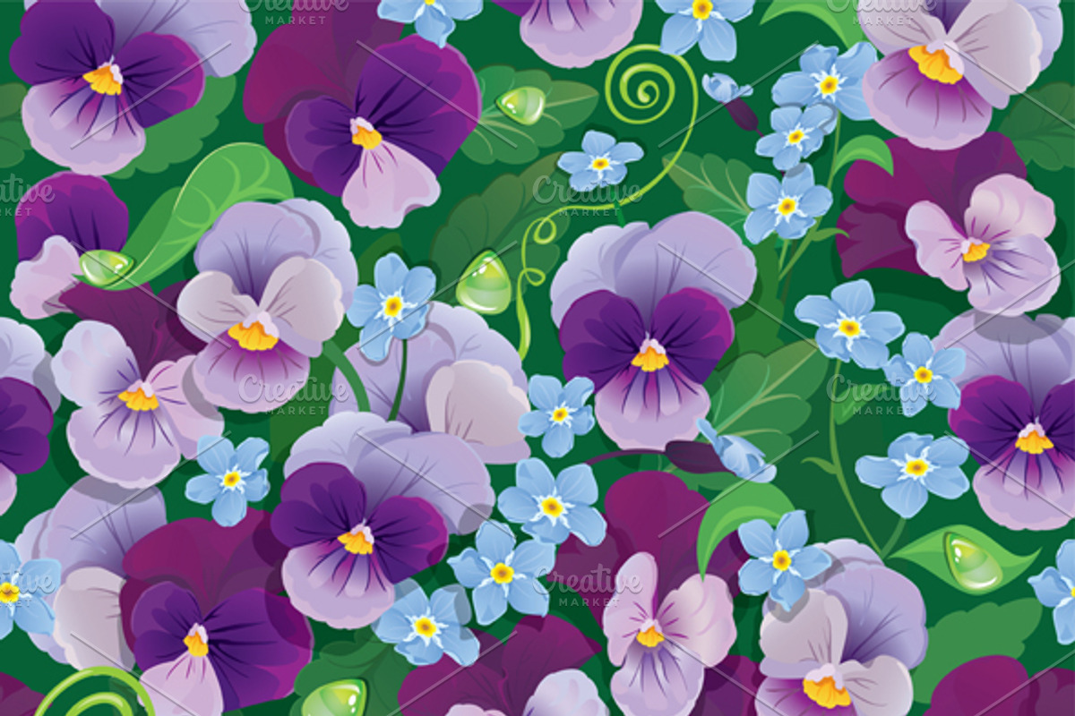 Pancy flower - seamless and card, an Invitation Template by Lian-art (Photo 3 of 3)