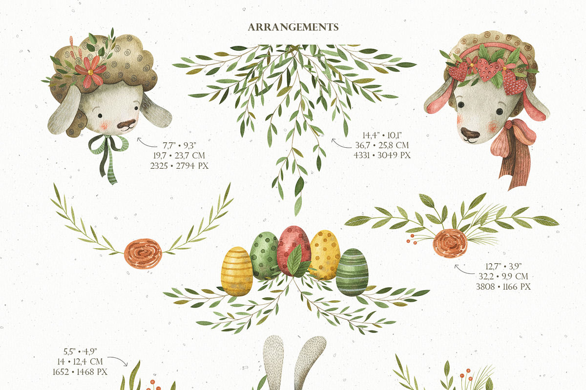 Watercolor Happy Easter set, an Object Graphic by OrangePeafowlArt (Photo 7 of 17)