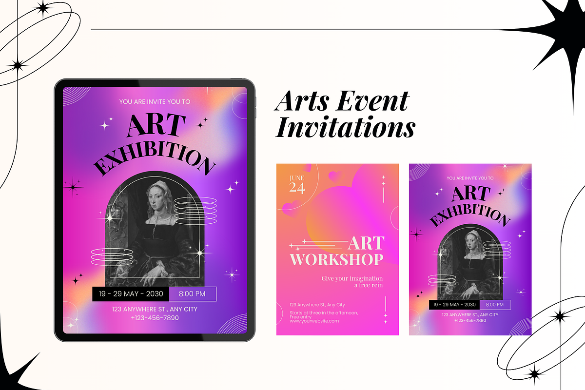 30 Gradient Invitation Template, a Templates & Theme by TemplateCastleStore (Photo 4 of 10)