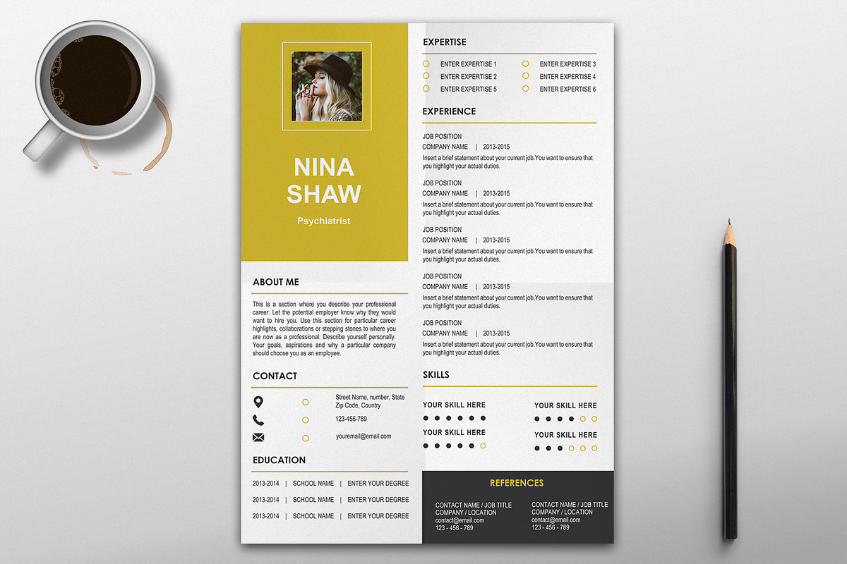 Perseus Resume Template, a Templates & Theme by Nina Shaw (Photo 5 of 8)