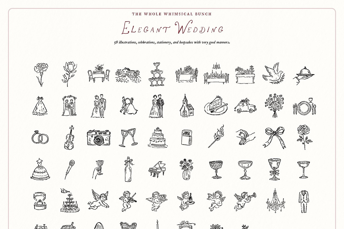 Wedding Clipart Mega Bundle Set, an Object Illustration by The October Creative (Photo 6 of 13)