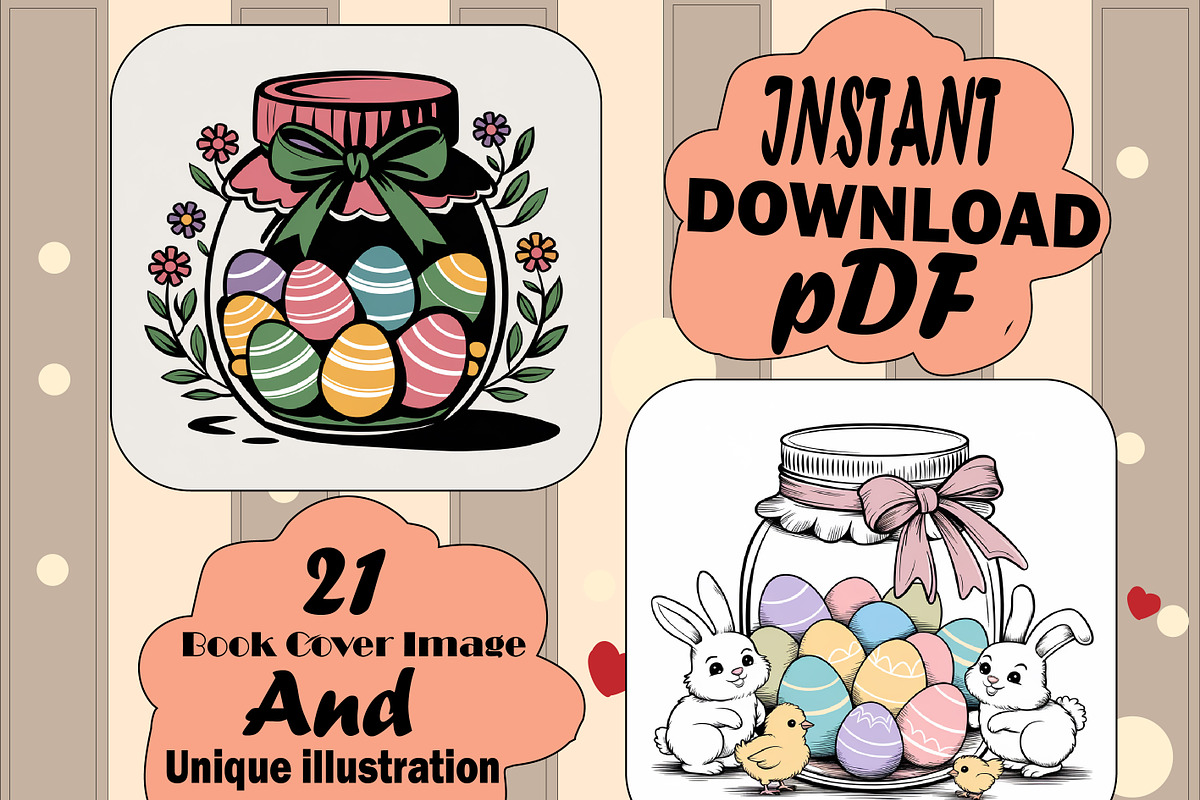 Cute Easter Jar in Coloring Pages, an Animal Illustration by Design Home (Photo 2 of 4)