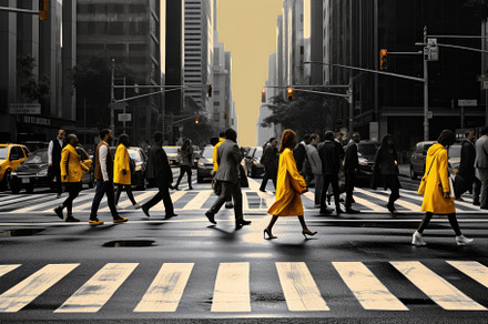People crossing the road in Hong Kon, a Photo by Iftikhar Alam