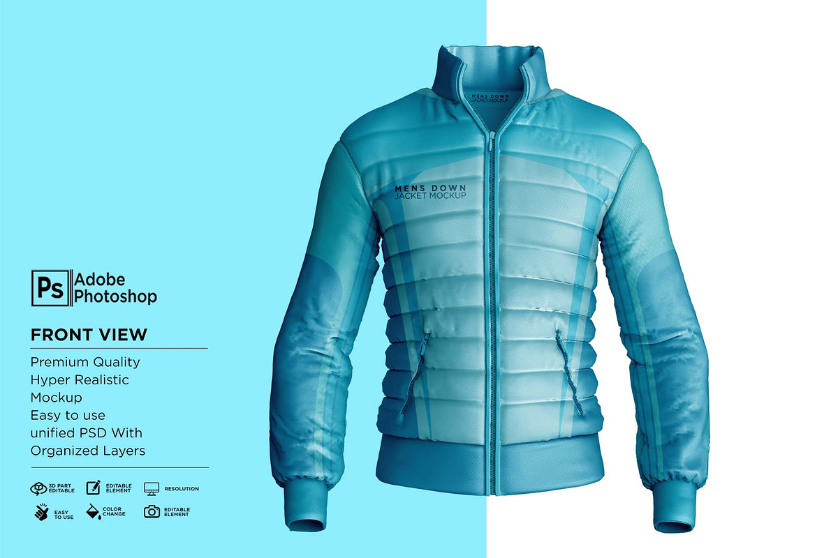 Men's Downs Jacket Mockup, a Hoody Mockup by Nanggroe Scripting (Photo 2 of 9)
