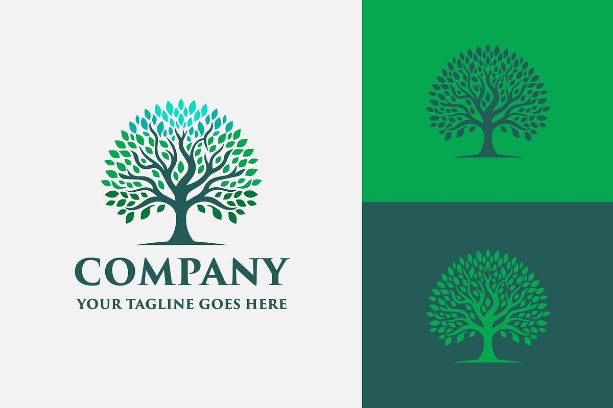 colorful vibrant tree logo design, a Branding & Logo Template by funpixel