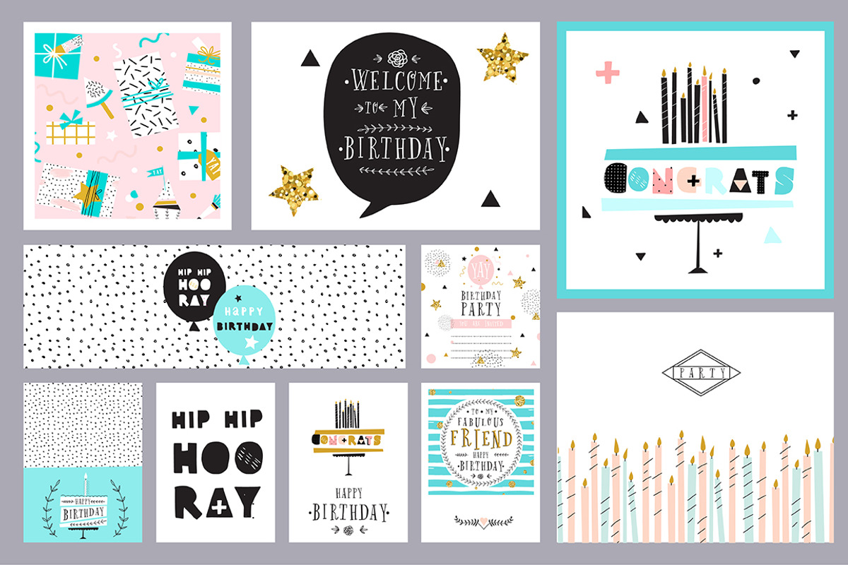 Birthday Cards and Design Elements, an Object Graphic by Le Chernina (Photo 3 of 3)