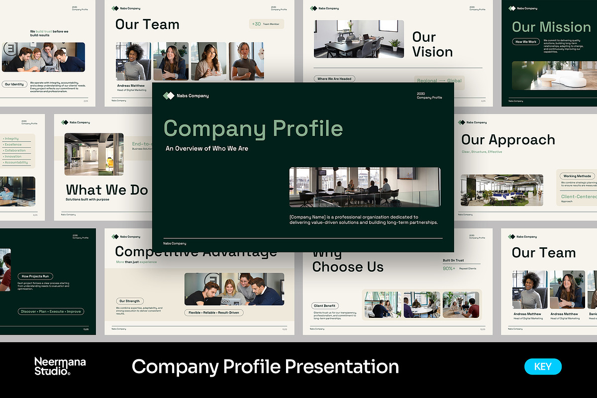GRINI | Simple Company Profile KEY, a Presentation Template by Neermana (Photo 1 of 4)