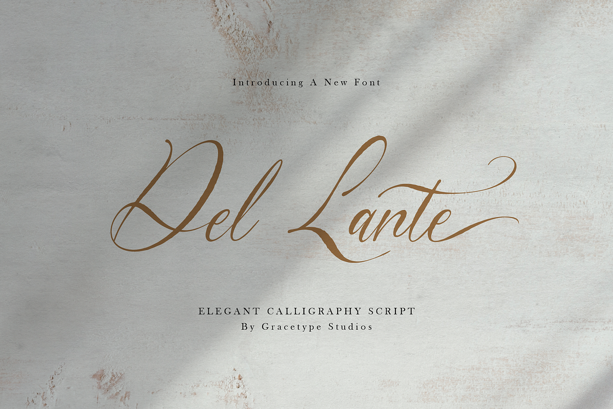 Del Lante Elegant Calligraphy Script, a Script Font by gracetype_studio (Photo 1 of 12)