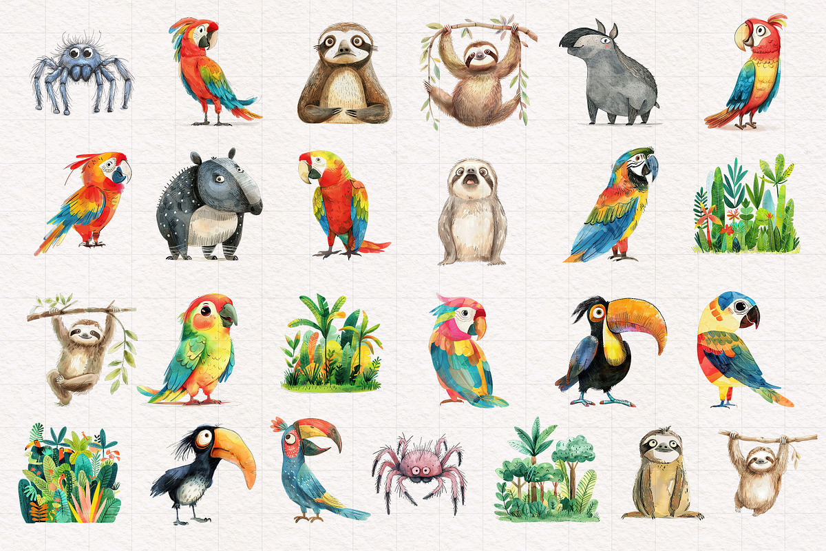 Quirky Rainforest Animals, an Animal Illustration by PaintPixelCo (Photo 18 of 19)