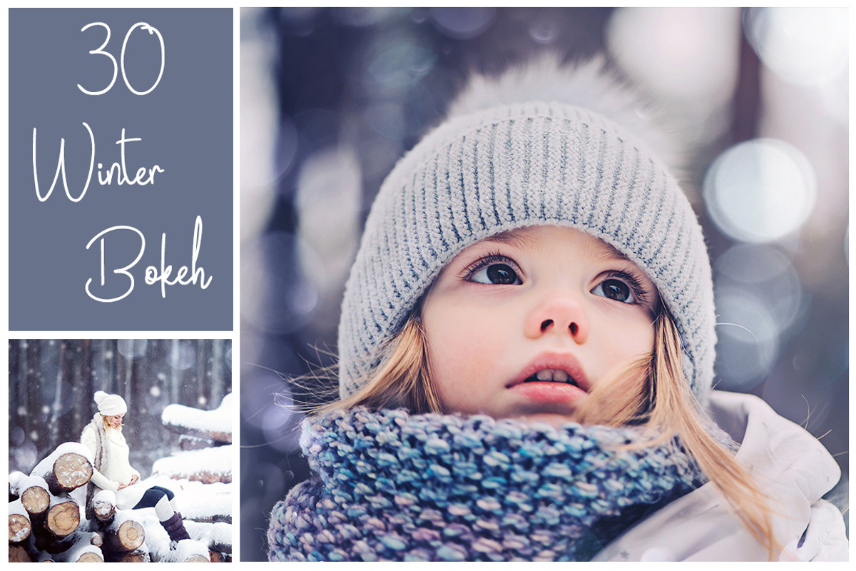 30 Winter Bokeh Overlays, a Texture Graphic by LovePhotoMoment (Photo 1 of 11)