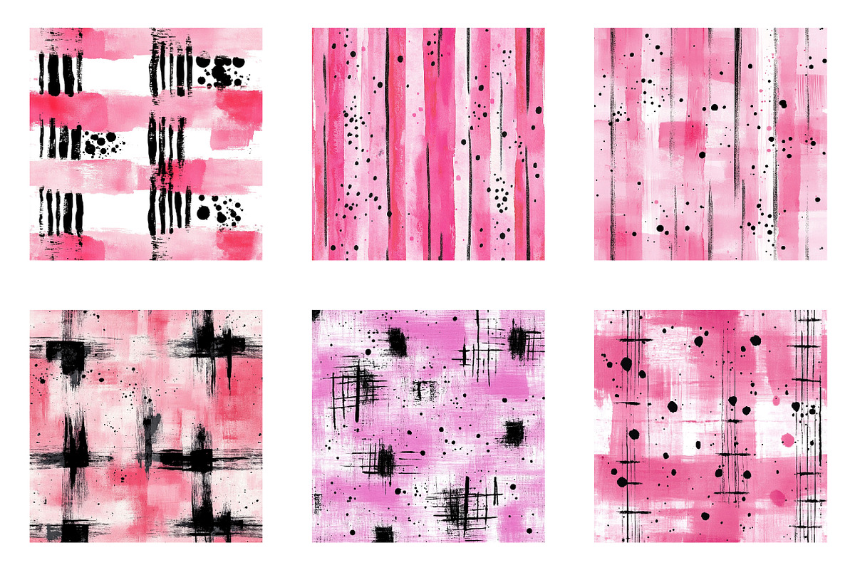 Messy Pink Brushstroke Digital paper, an Illustration by Designworld (Photo 3 of 5)