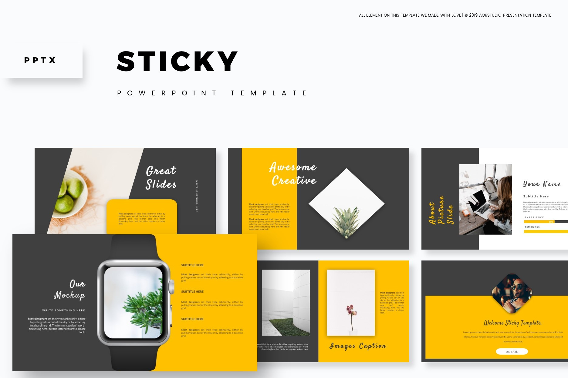 Sticky - Powerpoint Template, a Presentation Template by AQR Studio