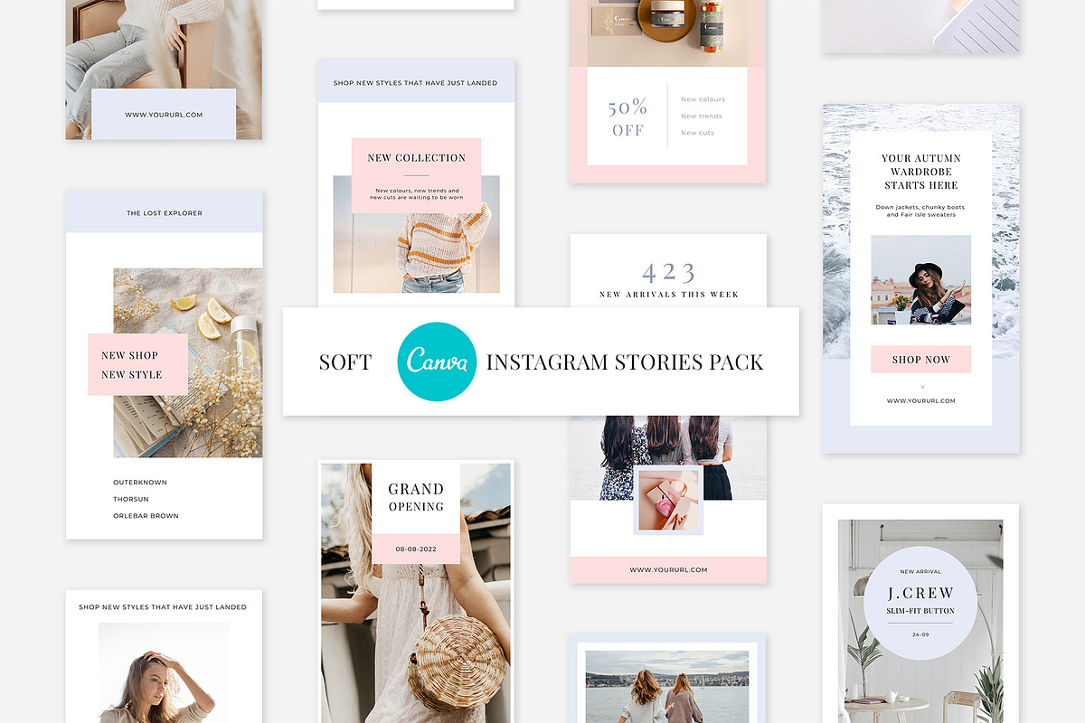 Soft CANVA Instagram Stories Pack, a Social Media Template by Swiss_cube (Photo 1 of 5)