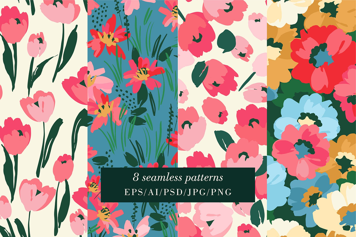 Floral Patterns & Borders, a Pattern Graphic by Nadia Grapes (Photo 4 of 8)