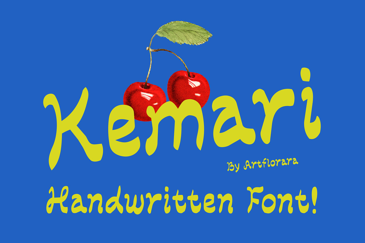 KEMARI - Playful Retro Handmade Font, a Handwritten Font by Artflorara (Photo 1 of 12)