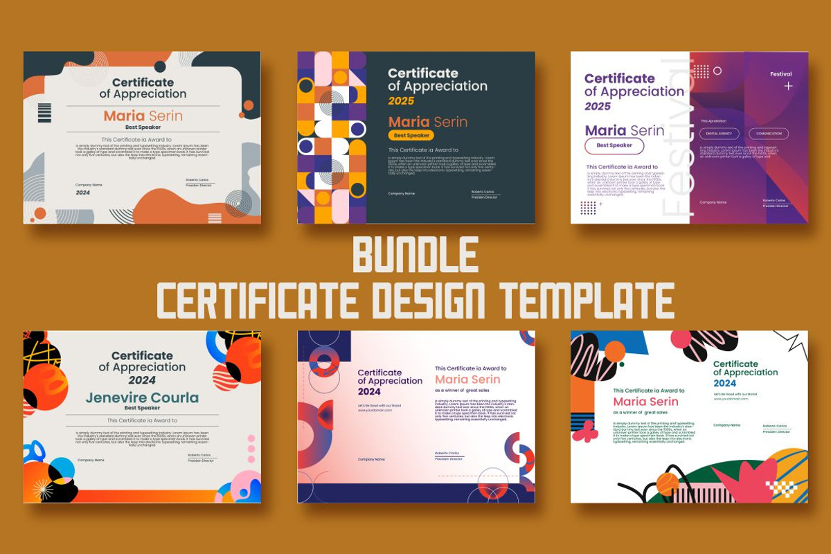 Bundle Certificate Design Template, a Print Template by MaikoHatta
