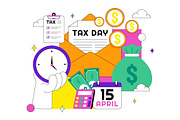 10 Happy Tax Day Illustration, an Object Illustration by denayunebgt (Thumbnail 4 of 4)