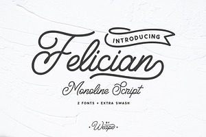 Felician Monoline Script, a Script Font by Weape Studio