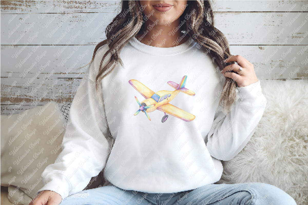 Watercolor  Transport Car Airplane, an Illustration by Watercolor design (Photo 8 of 11)