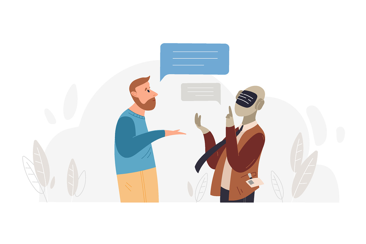 Chat bot concept, a Person Illustration by Good Studio (Photo 2 of 4)