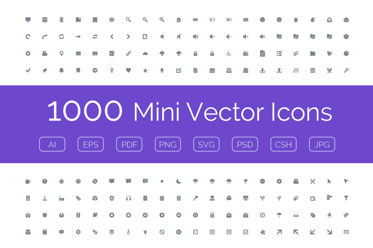 1000 Mini Vector Icons, an Outline Icon by Creative Stall (Photo 1 of 4)