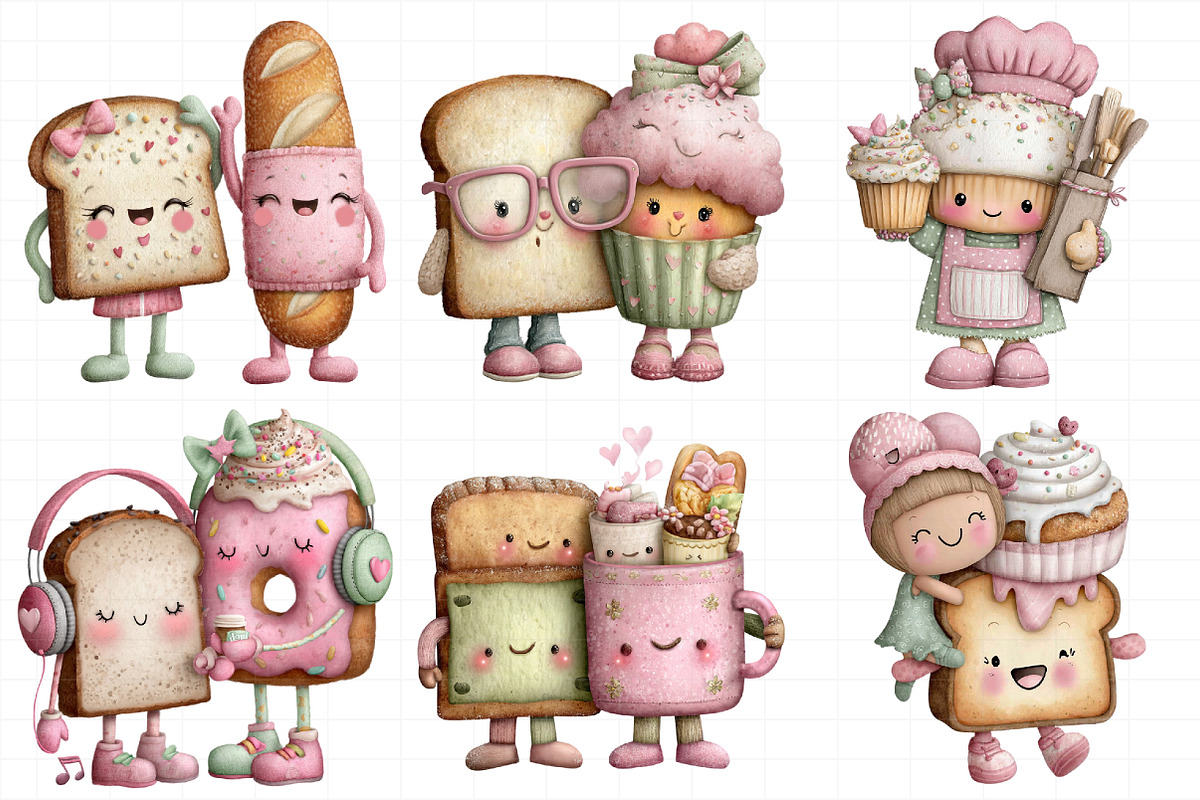Bread Friends Clipart, an Illustration by Daily.Designs (Photo 5 of 7)